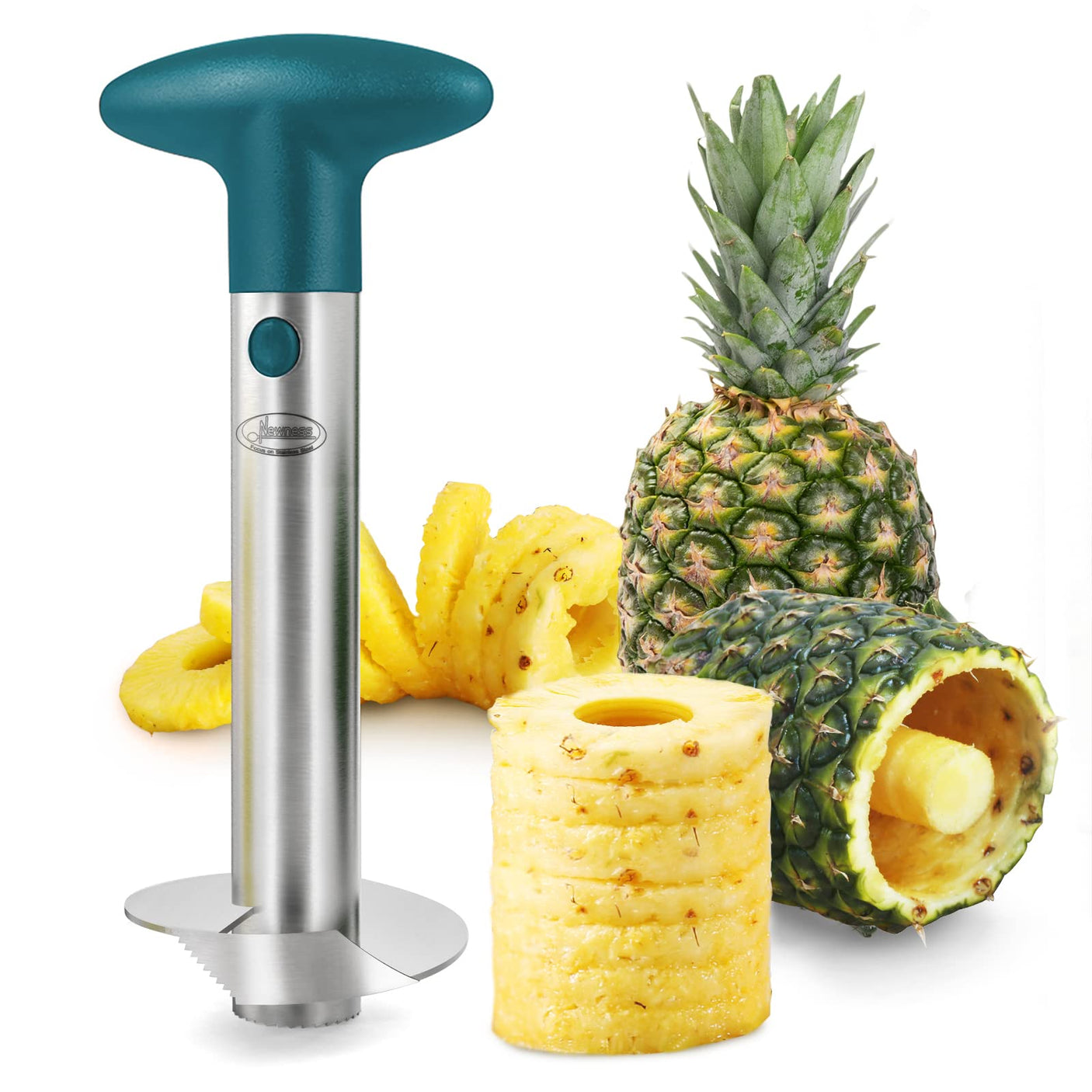 Pineapple Corer, [Upgraded, Reinforced, Thicker Blade] Newness Premium Pineapple Corer Remover (Black) - Build Your Ideas
