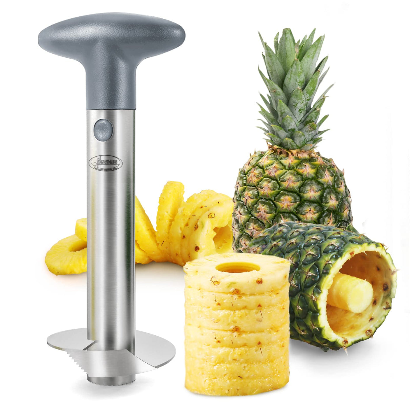 Pineapple Corer, [Upgraded, Reinforced, Thicker Blade] Newness Premium Pineapple Corer Remover (Black) - Build Your Ideas