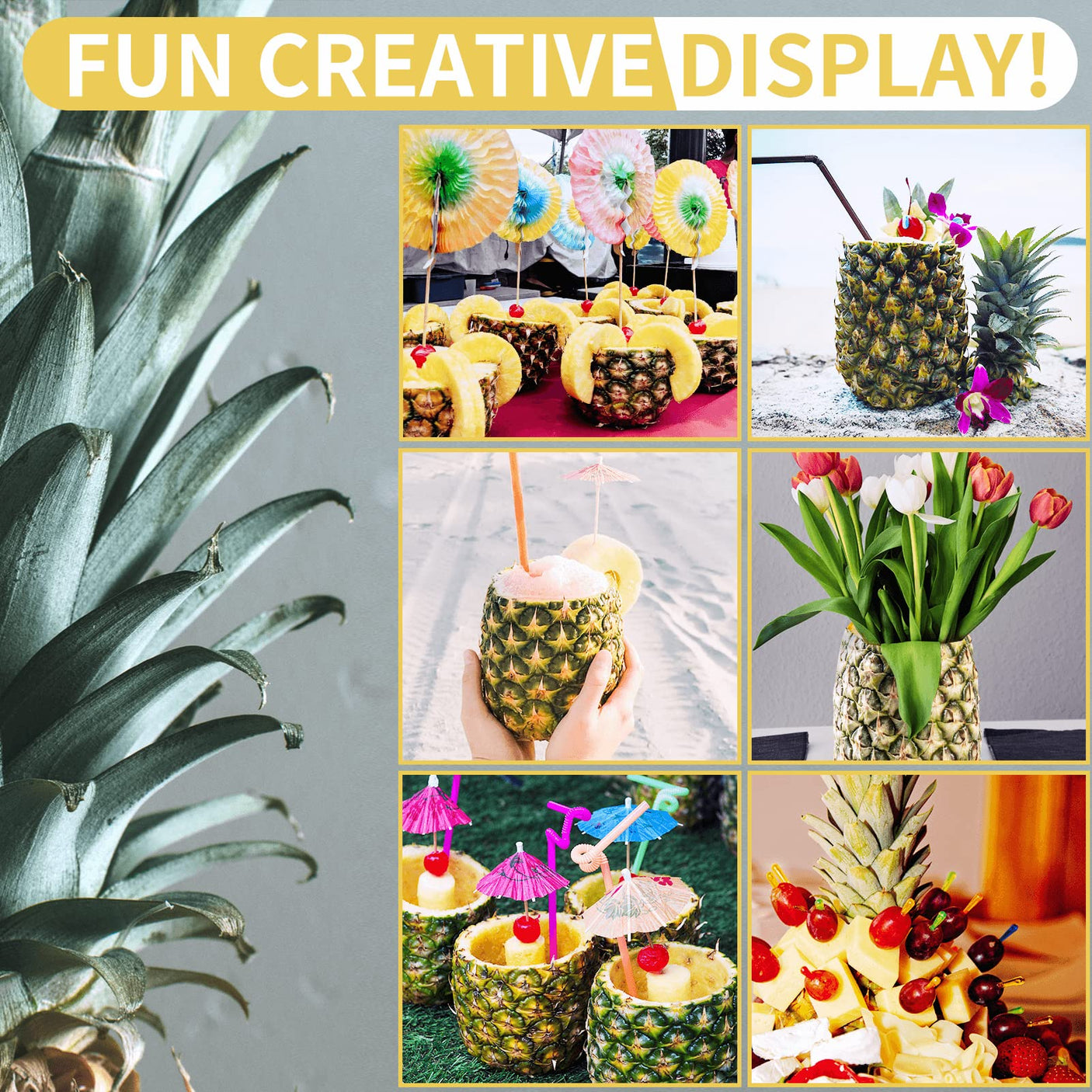 Pineapple Corer, [Upgraded, Reinforced, Thicker Blade] Newness Premium Pineapple Corer Remover (Black) - Build Your Ideas