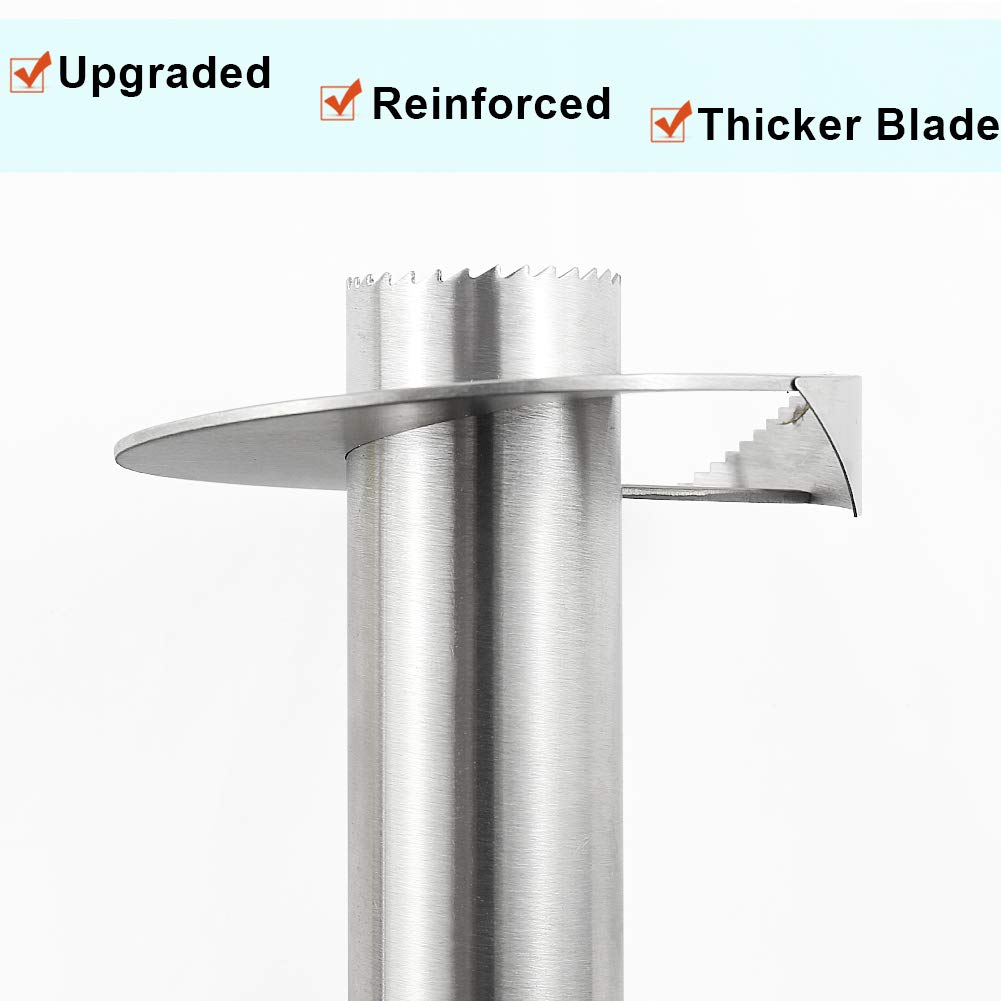 Pineapple Corer, [Upgraded, Reinforced, Thicker Blade] Newness Premium Pineapple Corer Remover (Black) - Build Your Ideas