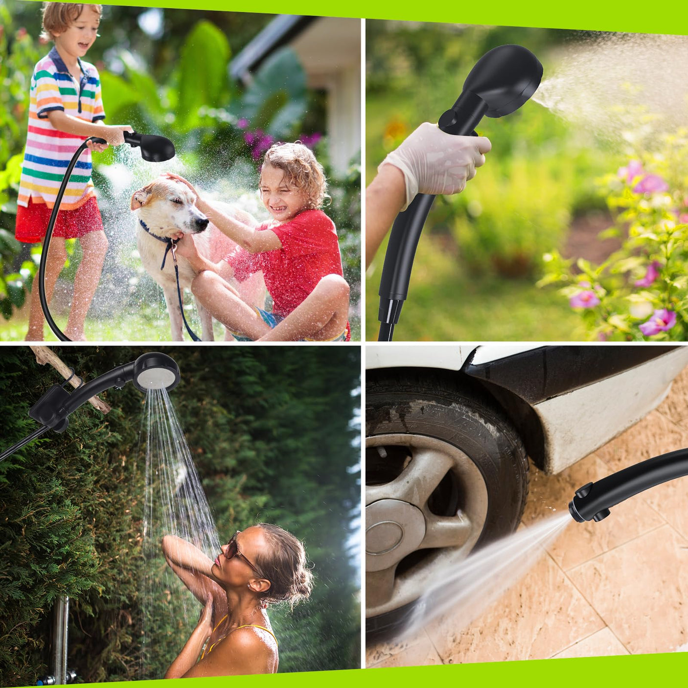 Portable Shower for Camping, [Long - Lasting] Spopal 6000mAh Rechargeable Camping Shower with Intelligent LED Display, 4 Spray Modes, IPX7 Waterproof Outdoor Camp Pump for Hiking, Travel, Car, Pet - Build Your Ideas