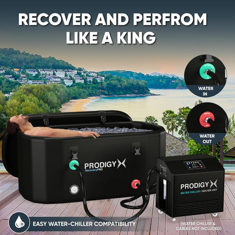 PRODIGYX Ice Bath Tub [XXL UPGRADED] For Athletes - Water Chiller Compatible - Cold Plunge - Outdoor, Portable, Inflatable - RecoveryPRO - Build Your Ideas