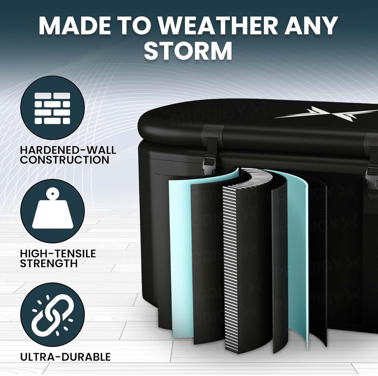 PRODIGYX Ice Bath Tub [XXL UPGRADED] For Athletes - Water Chiller Compatible - Cold Plunge - Outdoor, Portable, Inflatable - RecoveryPRO - Build Your Ideas