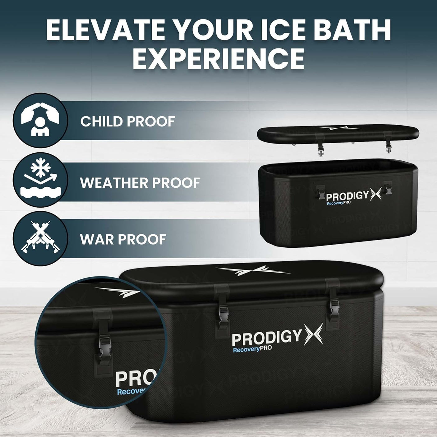 PRODIGYX Ice Bath Tub [XXL UPGRADED] For Athletes - Water Chiller Compatible - Cold Plunge - Outdoor, Portable, Inflatable - RecoveryPRO - Build Your Ideas
