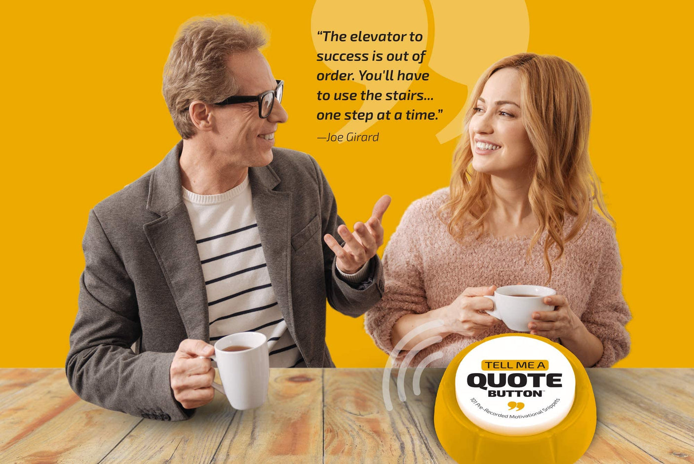 Quote Sound Button | Fully Loaded | 101 Pre - Recorded Motivational Quotes | Positive Thinking Easy, Better Than Affirmation Cards | Fun Novelty Gag Inspirational Gift | Cool Desk Decor Gadget - Build Your Ideas