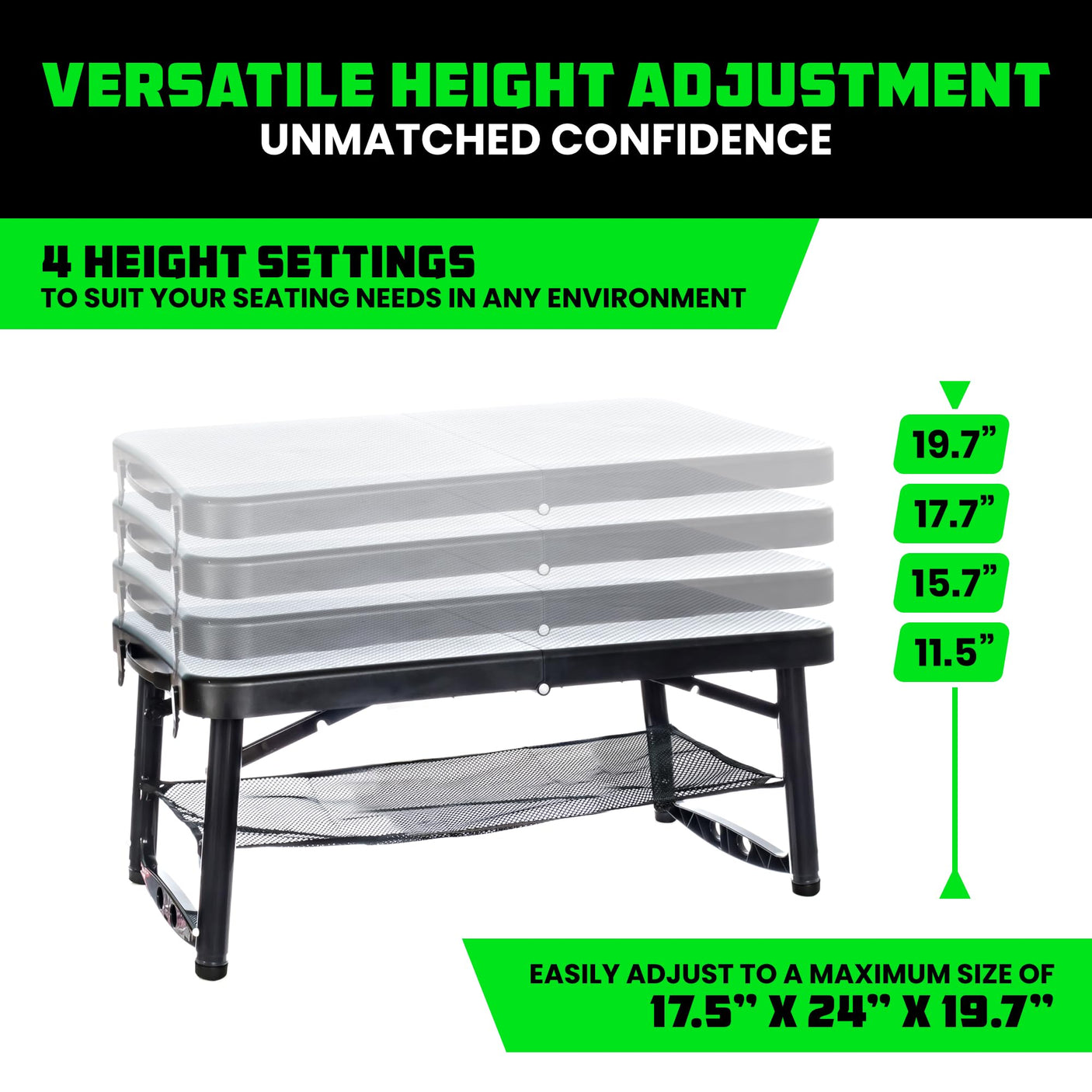 Rhino USA Portable Camping Table and Stool Set - Lightweight Foldable Camp Tables with Net for Beach Trips, Fishing, Picnic, Cooking & Much More (Black) - Build Your Ideas