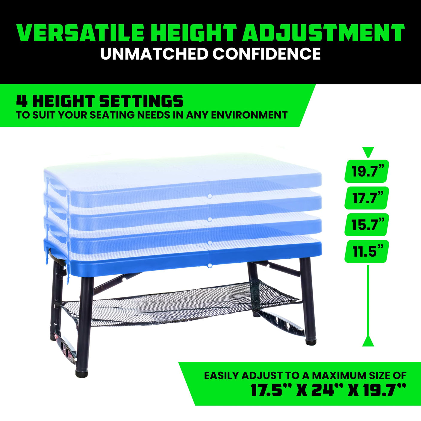 Rhino USA Portable Camping Table and Stool Set - Lightweight Foldable Camp Tables with Net for Beach Trips, Fishing, Picnic, Cooking & Much More (Black) - Build Your Ideas