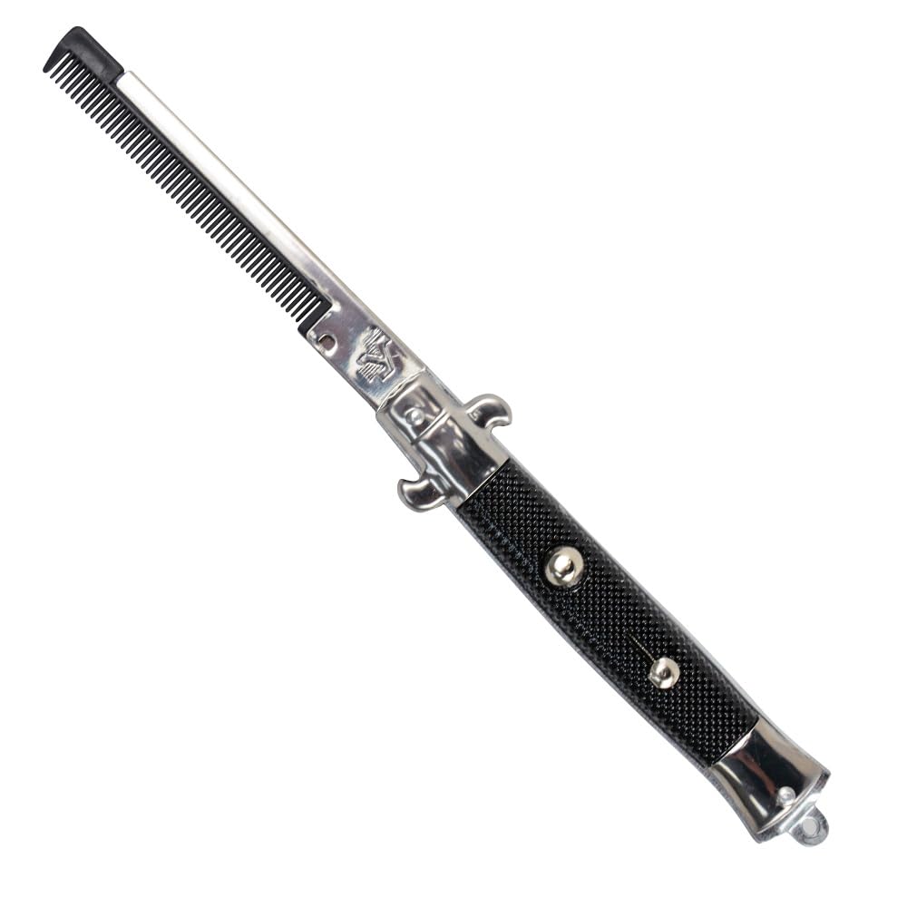 Rhode Island Novelty 9 Inch Stainless Steel Switch - Blade Folding Pocket Comb, One Piece - Build Your Ideas