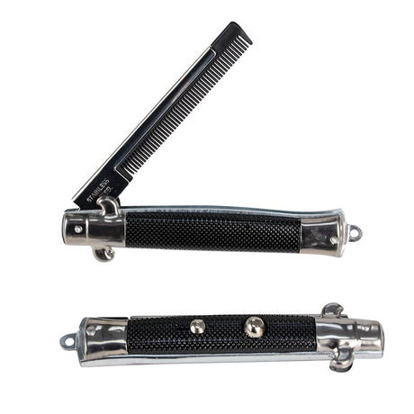 Rhode Island Novelty 9 Inch Stainless Steel Switch - Blade Folding Pocket Comb, One Piece - Build Your Ideas