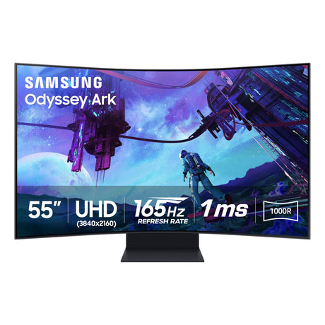 SAMSUNG 55" Odyssey Ark 2nd Gen 4K UHD 1000R Curved Gaming Monitor, 165Hz, 1ms, 4 Input Multi View, Quantum Mini - LED, AMD FreeSync Premium Pro, HDR 10+, Height Adjustable Screen, LS55CG970NNXGO, 2023 - Build Your Ideas