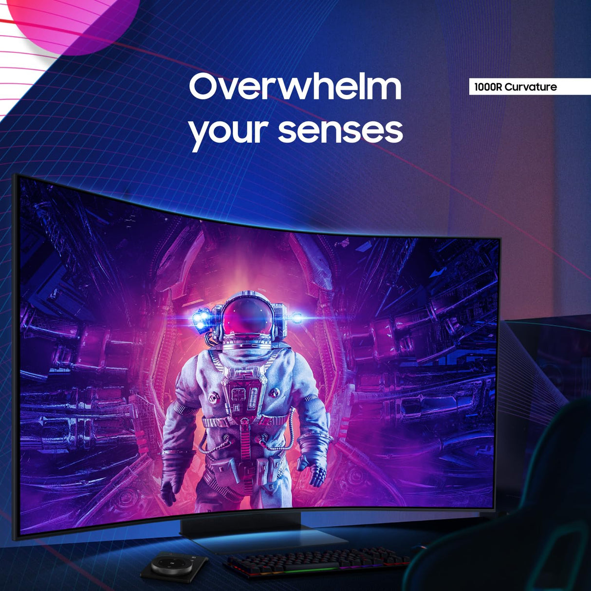 SAMSUNG 55" Odyssey Ark 2nd Gen 4K UHD 1000R Curved Gaming Monitor, 165Hz, 1ms, 4 Input Multi View, Quantum Mini - LED, AMD FreeSync Premium Pro, HDR 10+, Height Adjustable Screen, LS55CG970NNXGO, 2023 - Build Your Ideas
