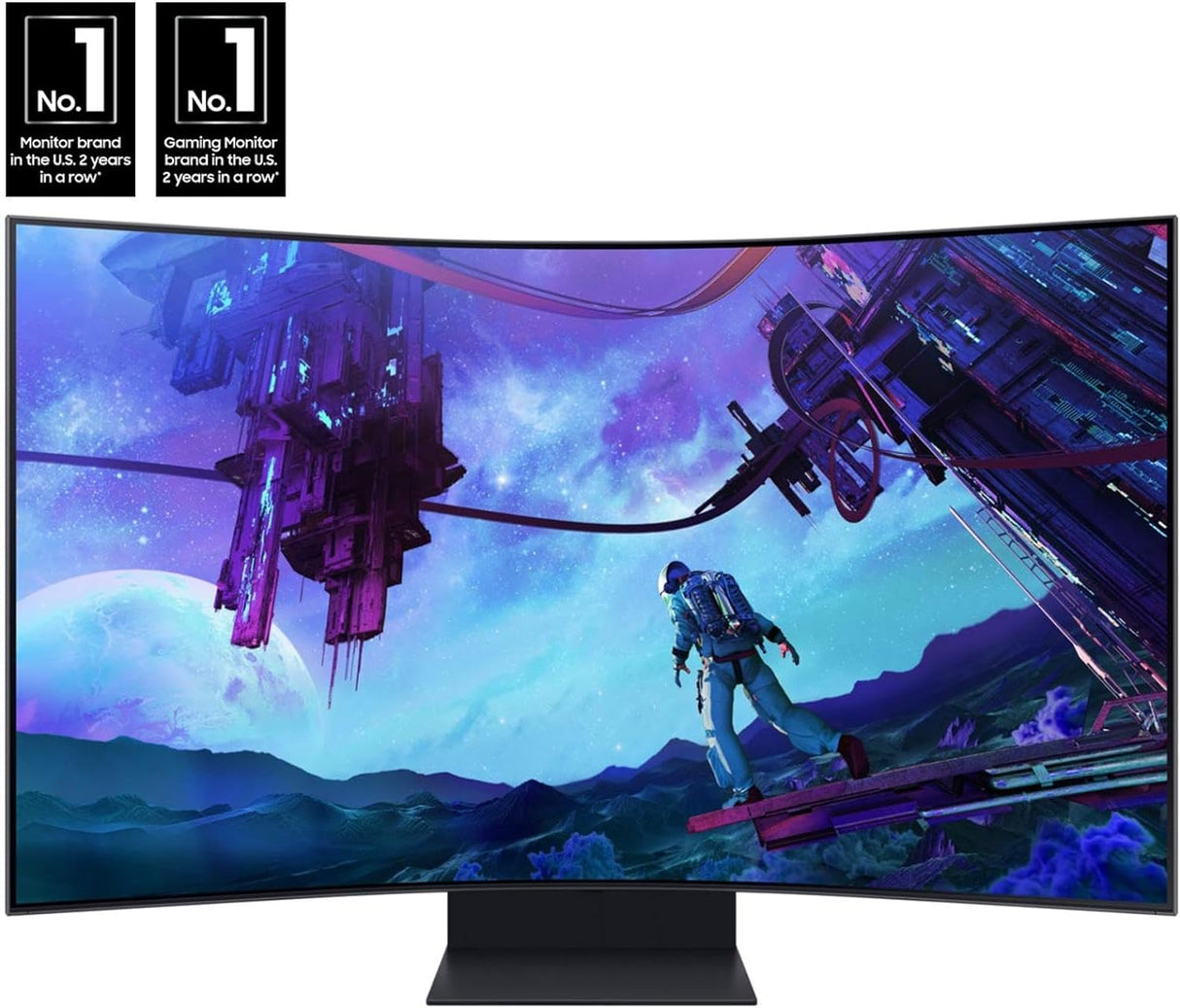 SAMSUNG 55" Odyssey Ark 2nd Gen 4K UHD 1000R Curved Gaming Monitor, 165Hz, 1ms, 4 Input Multi View, Quantum Mini - LED, AMD FreeSync Premium Pro, HDR 10+, Height Adjustable Screen, LS55CG970NNXGO, 2023 - Build Your Ideas