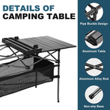Sanny Outdoor Folding Portable Picnic Camping Table, Aluminum Roll - up Table with Easy Carrying Bag for Indoor,Outdoor,Camping, Beach,Backyard, BBQ, Party, Patio, Picnic - Build Your Ideas