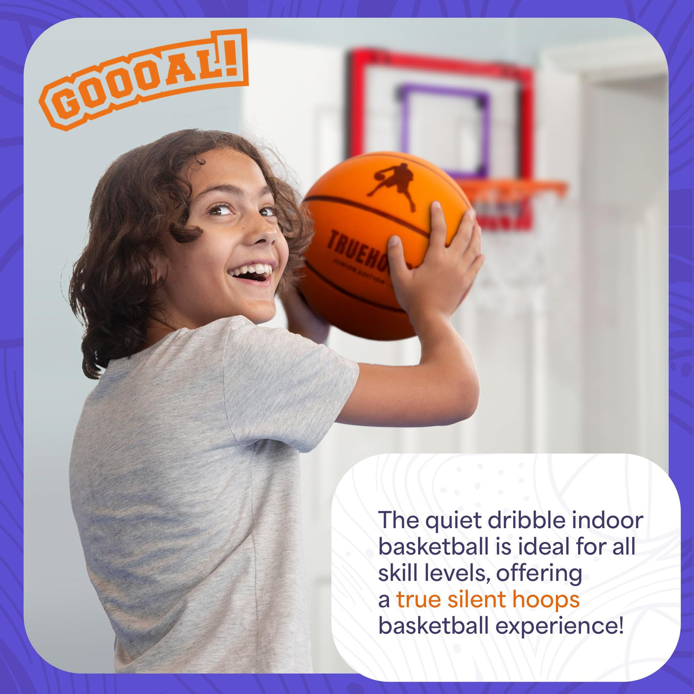 Silent Basketball – Indoor Basketball (PRO Version) - Grooved Foam Basketball for Quiet Dribbling and Indoor Training – Higher Bounce Noiseless Basketball - Non - Deforming Packaging - Build Your Ideas