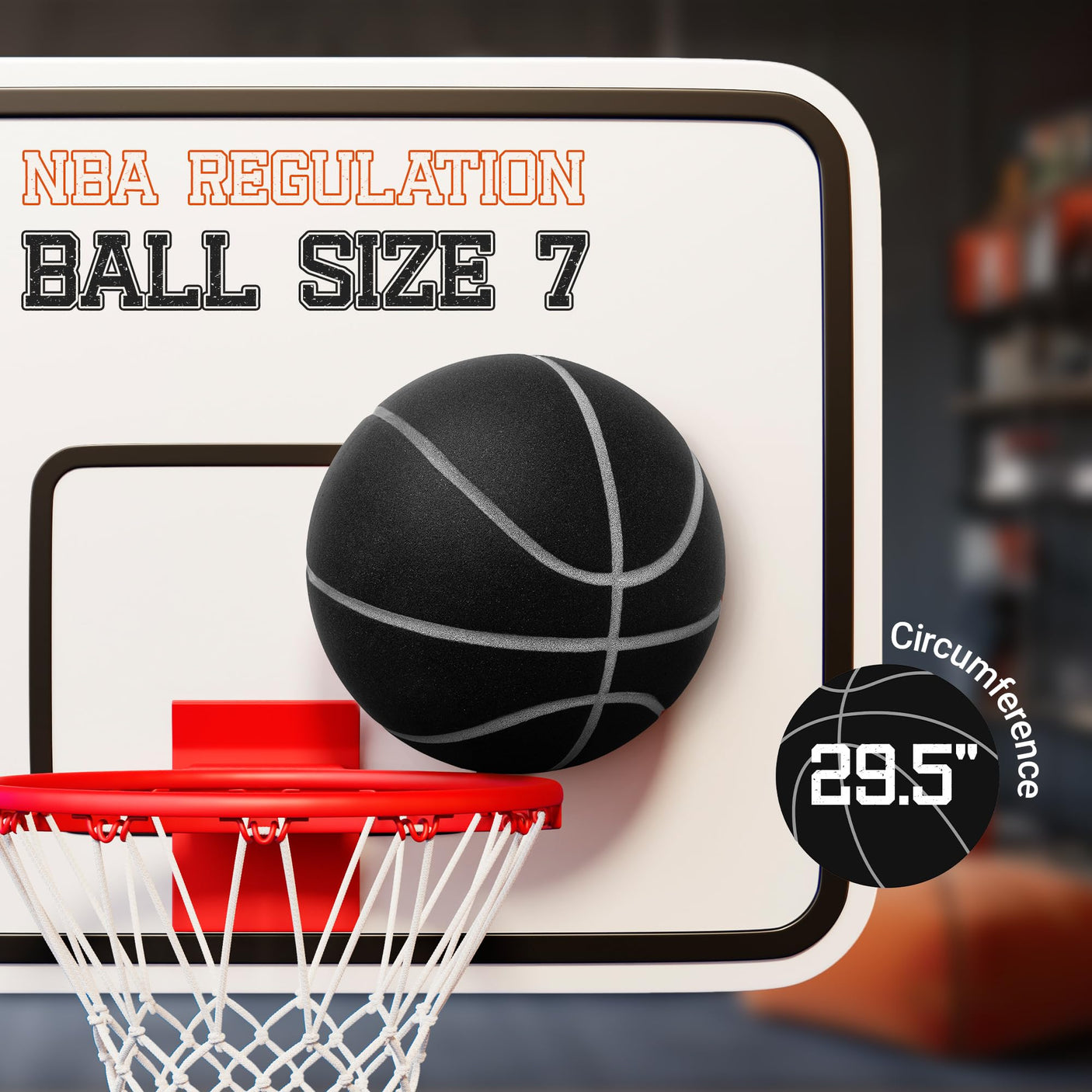 Silent Basketball – Indoor Basketball (PRO Version) - Grooved Foam Basketball for Quiet Dribbling and Indoor Training – Higher Bounce Noiseless Basketball - Non - Deforming Packaging - Build Your Ideas