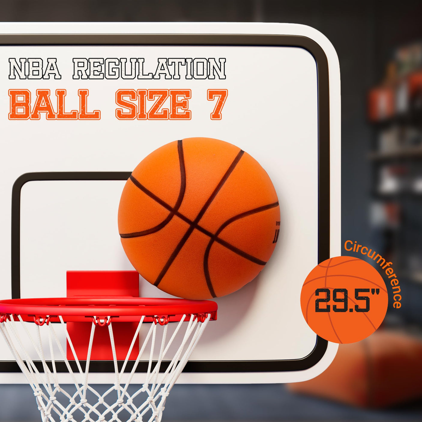 Silent Basketball – Indoor Basketball (PRO Version) - Grooved Foam Basketball for Quiet Dribbling and Indoor Training – Higher Bounce Noiseless Basketball - Non - Deforming Packaging - Build Your Ideas