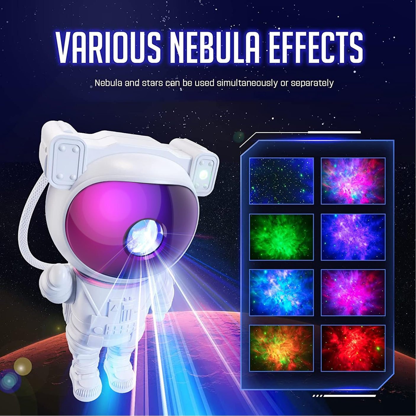 Star Projector Galaxy Night Light - Astronaut Space Projector, Starry Nebula Ceiling LED Lamp with Timer and Remote, Kids Room Decor Aesthetic, for Christmas & Birthdays - Build Your Ideas