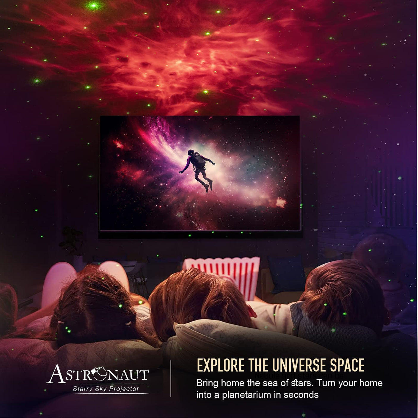 Star Projector Galaxy Night Light - Astronaut Space Projector, Starry Nebula Ceiling LED Lamp with Timer and Remote, Kids Room Decor Aesthetic, for Christmas & Birthdays - Build Your Ideas