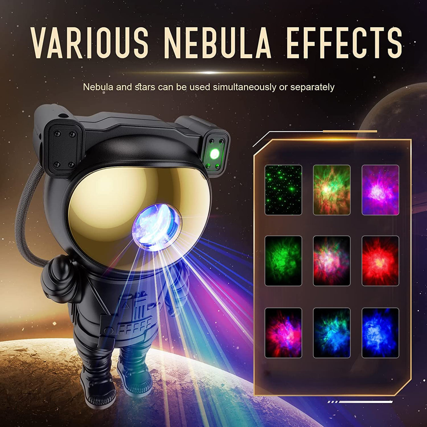Star Projector Galaxy Night Light - Astronaut Space Projector, Starry Nebula Ceiling LED Lamp with Timer and Remote, Kids Room Decor Aesthetic, for Christmas & Birthdays - Build Your Ideas