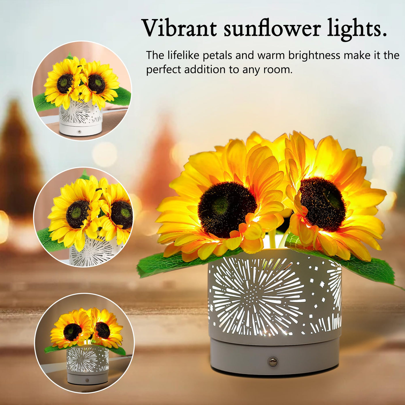 Sunflower LED Lamp for Women, Mother's Day Ideal for Bedroom Decor Sunflower Gifts for Mom Grandma Teacher Aunt Girlfriends Coworker Friend Wife Mothers Anniversary Birthday Christmas - Build Your Ideas