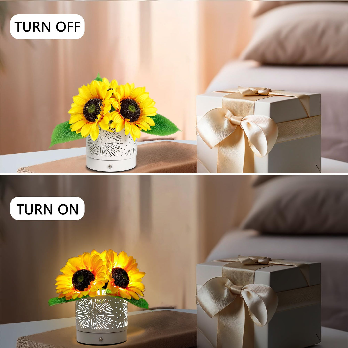 Sunflower LED Lamp for Women, Mother's Day Ideal for Bedroom Decor Sunflower Gifts for Mom Grandma Teacher Aunt Girlfriends Coworker Friend Wife Mothers Anniversary Birthday Christmas - Build Your Ideas