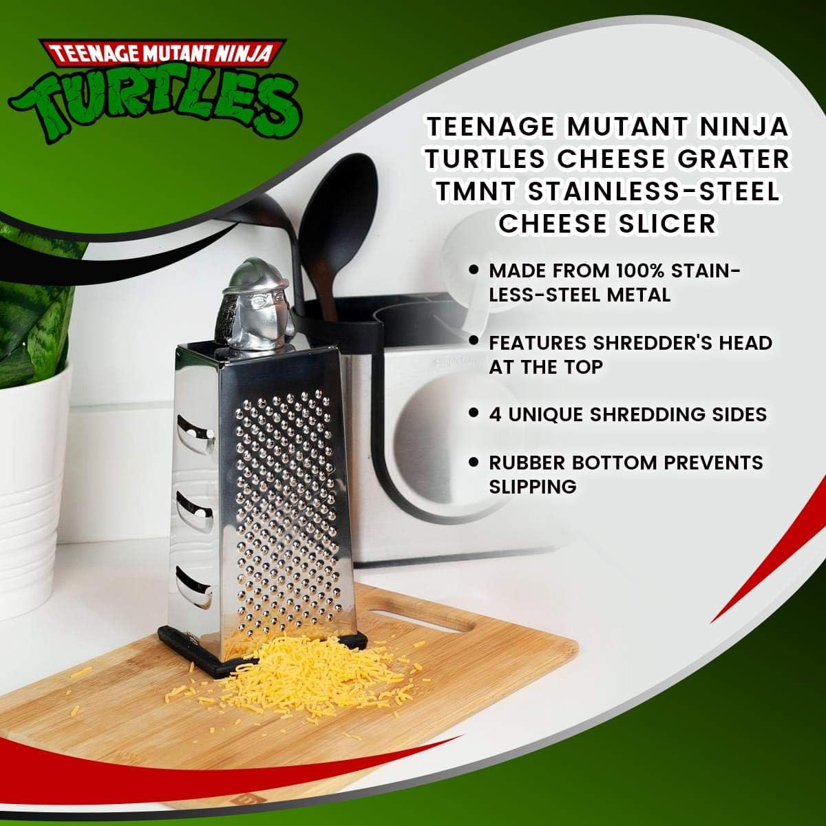 Teenage Mutant Ninja Turtles Shredder Cheese Grater | Handheld Stainless Steel Kitchen Cheese Slicer | Officially Licensed - Build Your Ideas