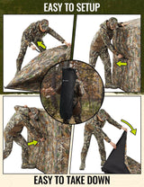 TIDEWE Hunting Blind See Through with Carrying Bag, 2 - 3 Person Pop Up Ground Blinds 270 Degree, 300D Portable Resilient Hunting Tent(Camouflage) - Build Your Ideas