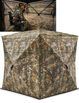 TIDEWE Hunting Blind See Through with Carrying Bag, 2 - 3 Person Pop Up Ground Blinds 270 Degree, 300D Portable Resilient Hunting Tent(Camouflage) - Build Your Ideas
