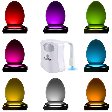 ToiLight The Original Toilet Bowl Night Light. Fun & Useful Bathroom Motion Sensor Tech Gadget. Funny Novelty Birthday Gift Idea. Stocking Stuffer for Him Her Guys Men Mom Brother - Build Your Ideas