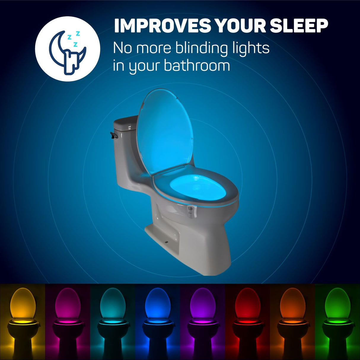 ToiLight The Original Toilet Bowl Night Light. Fun & Useful Bathroom Motion Sensor Tech Gadget. Funny Novelty Birthday Gift Idea. Stocking Stuffer for Him Her Guys Men Mom Brother - Build Your Ideas