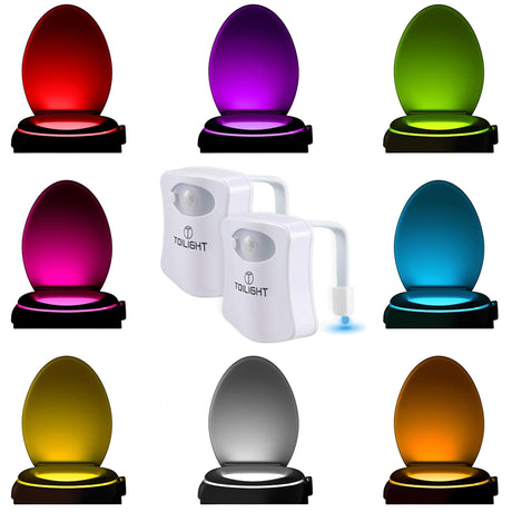 ToiLight The Original Toilet Bowl Night Light. Fun & Useful Bathroom Motion Sensor Tech Gadget. Funny Novelty Birthday Gift Idea. Stocking Stuffer for Him Her Guys Men Mom Brother - Build Your Ideas