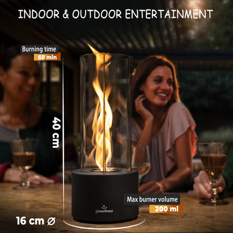 Tornado Tabletop Fire Pit for Indoor & Outdoor - Up to 2.5H Safe Burning, Mini Table Top FirePit - Unique Spiral Flame Fire Pit for Housewarming Gift & Parties, Premium Decoration for Home & Balcony - Build Your Ideas