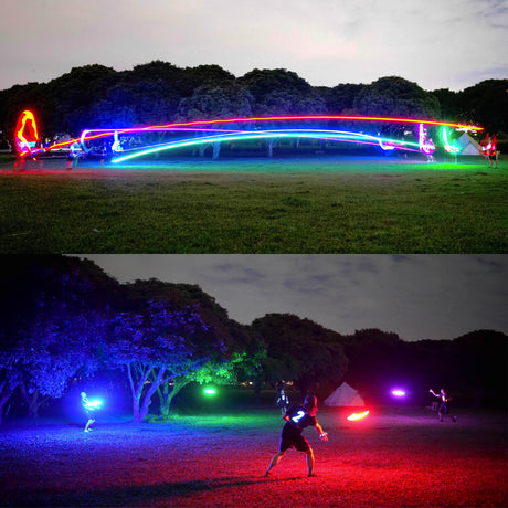 TOSY Flying Disc - 16 Million Color RGB or 36 LEDs, Extremely Bright, Smart Modes, Auto Light Up, Rechargeable, Cool Valentine, Easter, Birthday & Camping Gift for Men/Boys/Teens/Kids, 175g Frisbee - Build Your Ideas