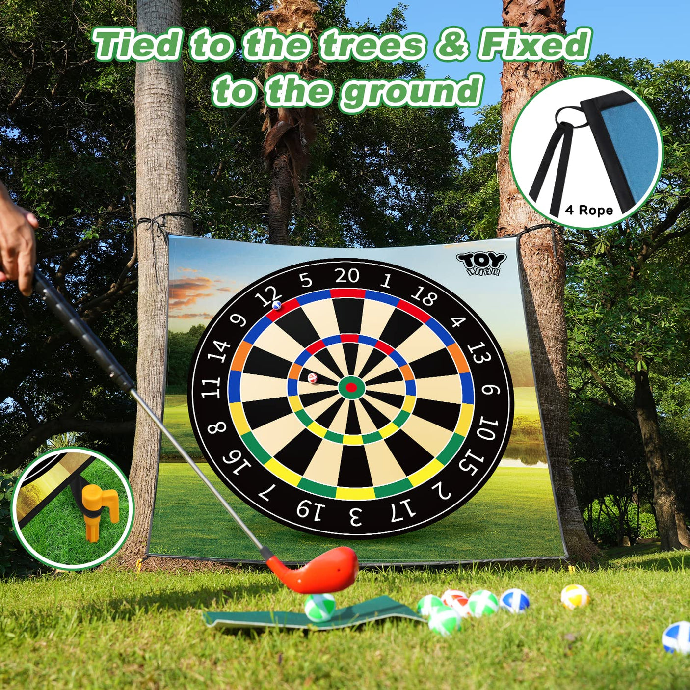 TOY Life Chipping Golf Game Mat Indoor Outdoor Games for Adults and Family Kids Outdoor Play Equipment Stick Chip Game Indoor Golf Set Backyard Games Outdoor Toys for Kids - Build Your Ideas