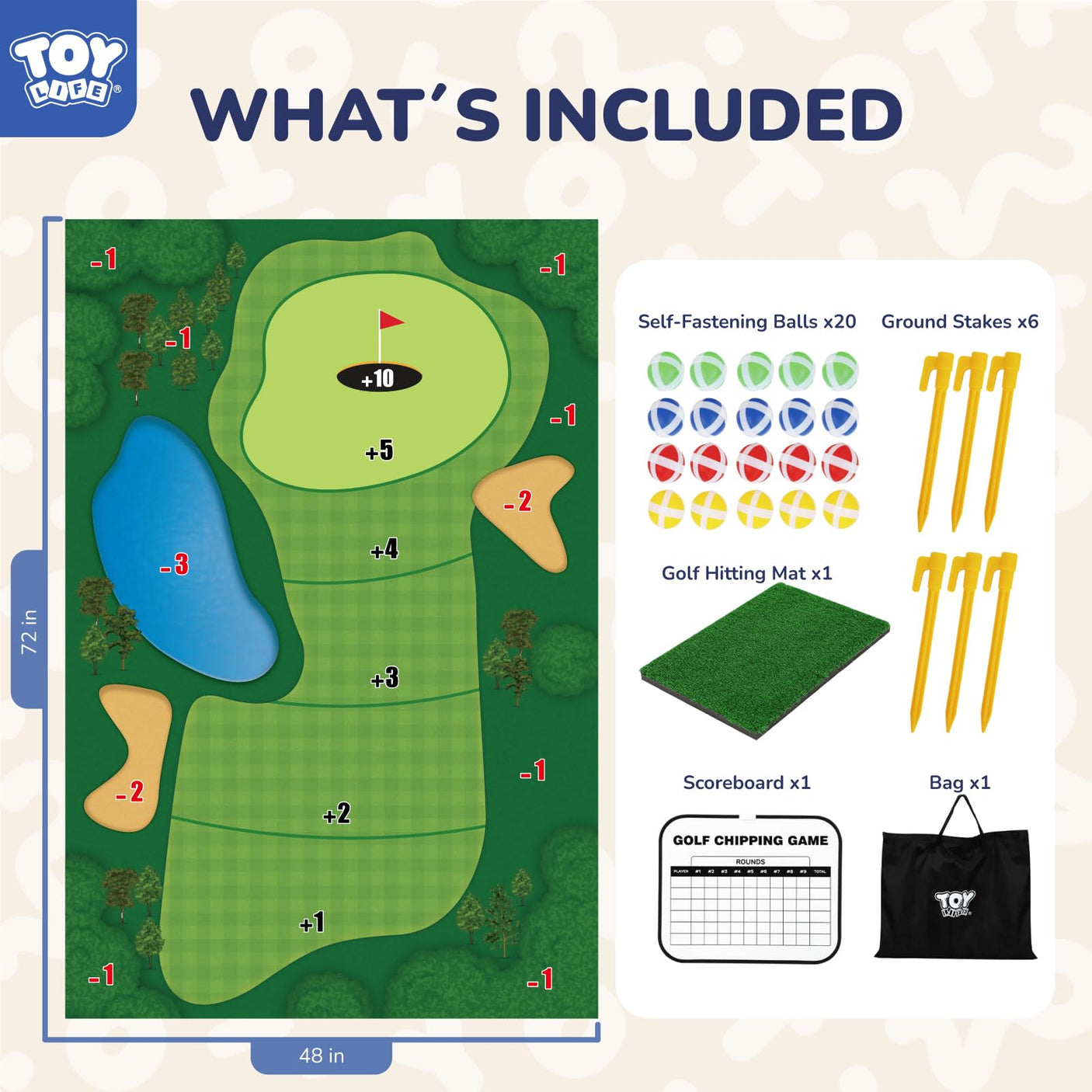 TOY Life Chipping Golf Game Mat Indoor Outdoor Games for Adults and Family Kids Outdoor Play Equipment Stick Chip Game Indoor Golf Set Backyard Games Outdoor Toys for Kids - Build Your Ideas