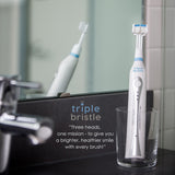 Triple Bristle Original Sonic Toothbrush | Rechargeable 31,000 VPM Tooth Brush | Patented 3 Head Design | Angled Bristles Clean Each Tooth | Dentist Created & Approved Original - Build Your Ideas