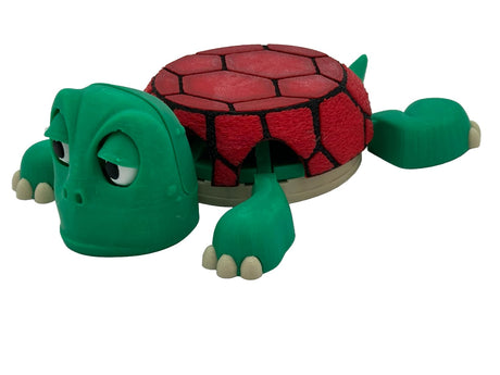 Turtle Coaster with Funny Expression when you put a Glass on His Back - Fully Colored - Gag Gift for a Turtle or Tortoise Lover (Green with Brown Shell) - Build Your Ideas
