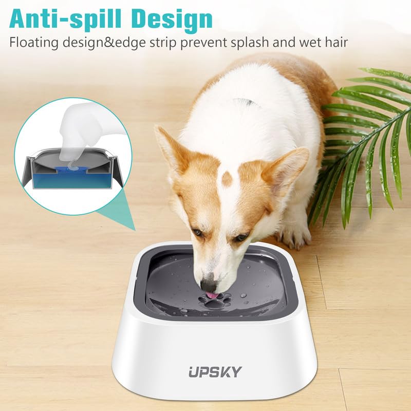 UPSKY Dog Bowl Dog Water Bowl No Spill Pet Water Bowl No Drip Slow Water Feeder Dog Bowl No - Slip Pet Water Dispenser 35oz Slow Drinking Bowl for Dogs and Cats - Build Your Ideas