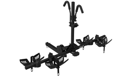 Vibrelli Electric Bike Hitch Rack - 2 Ebike Rack Fits Fat Tire, Mountain Bike, Standard Bicycles - 65lbs per Bike - Patented Anti - Wobble - Cars & SUV - Tilt Down/Fold Up Platform - Locking Tow Mount - Build Your Ideas