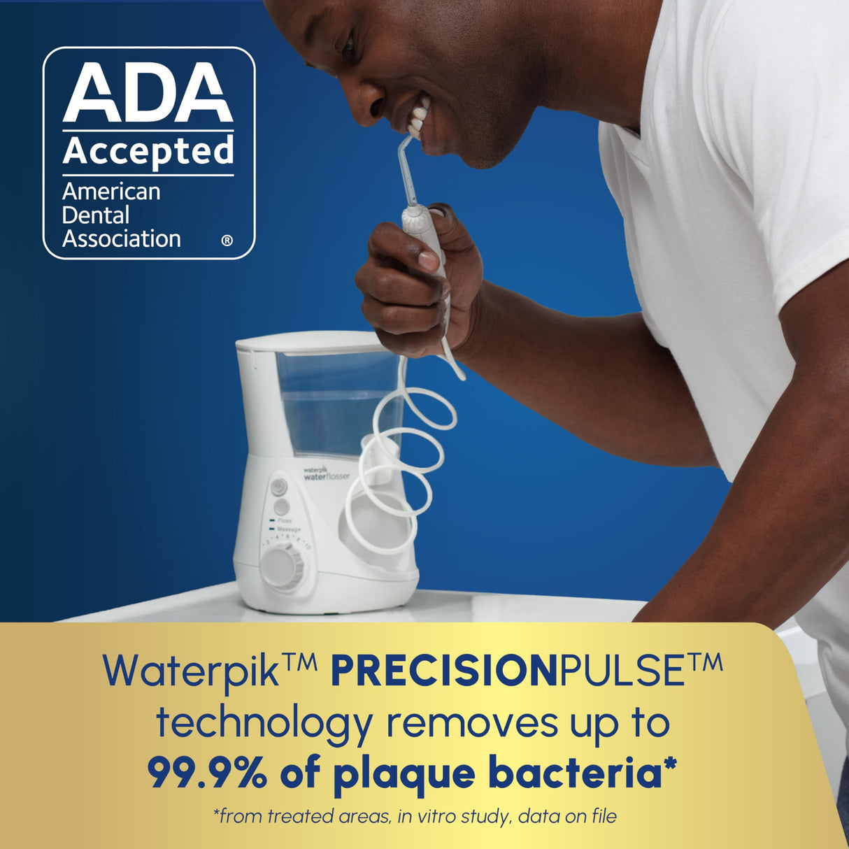 Waterpik Aquarius Water Flosser Professional For Teeth, Gums, Braces, Dental Care, Electric Power With 10 Settings, 7 Tips For Multiple Users And Needs, ADA Accepted, White WP - 660, Packaging May Vary - Build Your Ideas