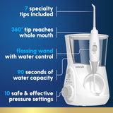 Waterpik Aquarius Water Flosser Professional For Teeth, Gums, Braces, Dental Care, Electric Power With 10 Settings, 7 Tips For Multiple Users And Needs, ADA Accepted, White WP - 660, Packaging May Vary - Build Your Ideas