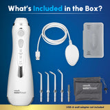 Waterpik Cordless Advanced 2.0 Water Flosser For Teeth, Gums, Braces, Dental Care With Travel Bag and 4 Tips, ADA Accepted, Rechargeable, Portable, and Waterproof, White WP - 580, Packaging May Vary - Build Your Ideas