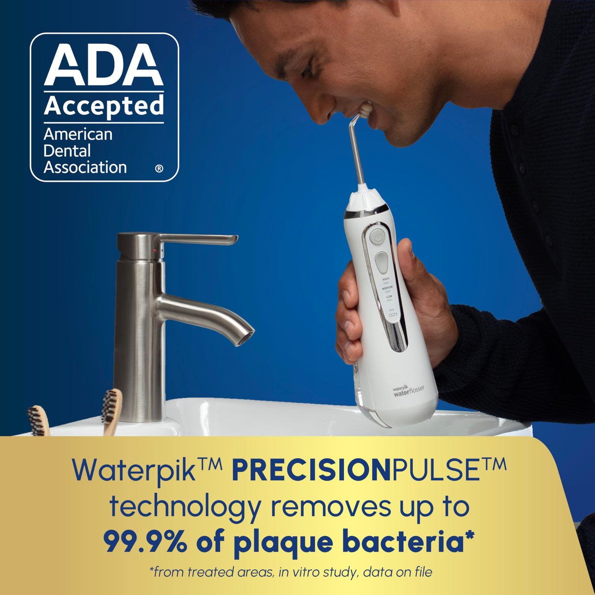 Waterpik Cordless Advanced 2.0 Water Flosser For Teeth, Gums, Braces, Dental Care With Travel Bag and 4 Tips, ADA Accepted, Rechargeable, Portable, and Waterproof, White WP - 580, Packaging May Vary - Build Your Ideas
