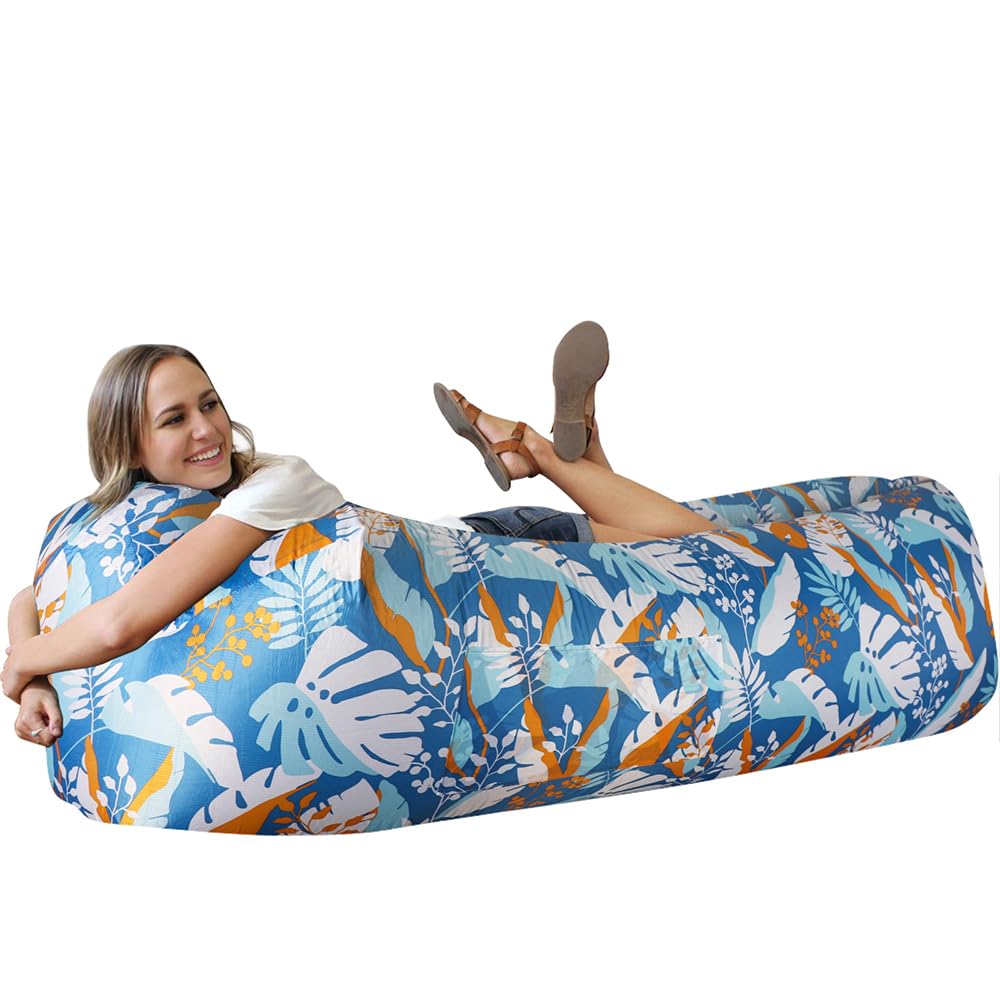WEKAPO Inflatable Lounger Air Sofa Hammock - Portable,Water Proof& Anti - Air Leaking Design - Ideal Couch for Backyard Beach Traveling Camping Picnics & Music Festivals - Build Your Ideas