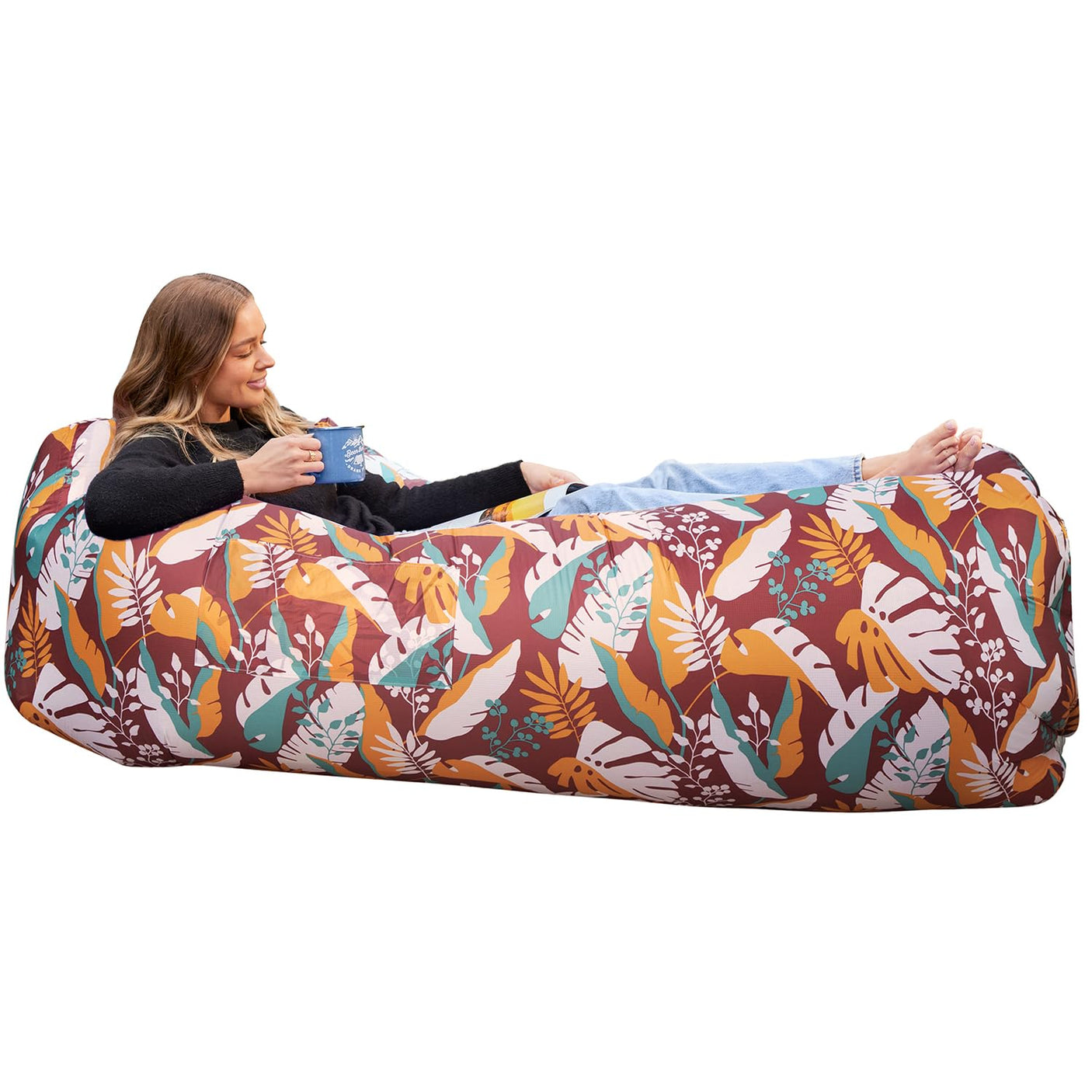 WEKAPO Inflatable Lounger Air Sofa Hammock - Portable,Water Proof& Anti - Air Leaking Design - Ideal Couch for Backyard Beach Traveling Camping Picnics & Music Festivals - Build Your Ideas