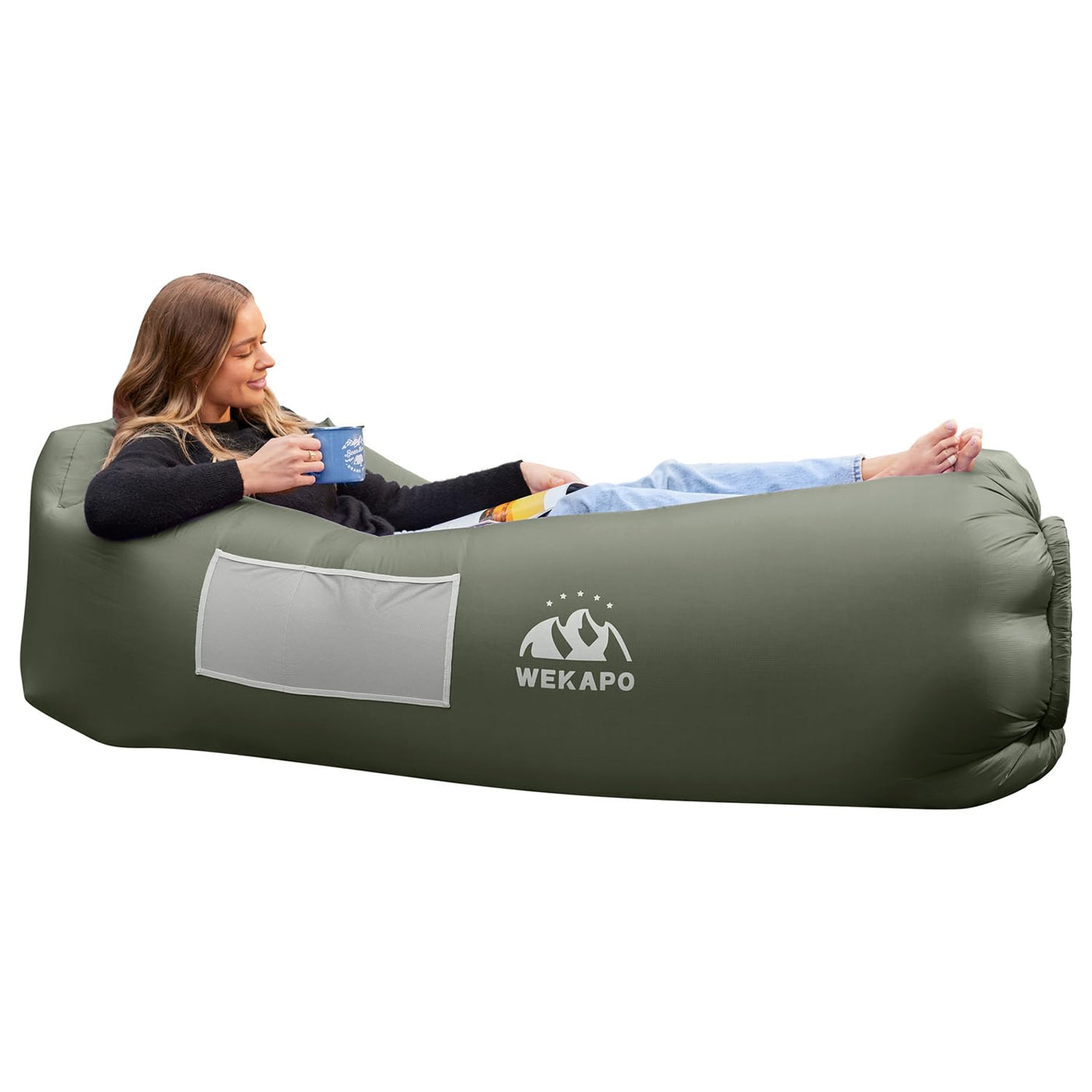 WEKAPO Inflatable Lounger Air Sofa Hammock - Portable,Water Proof& Anti - Air Leaking Design - Ideal Couch for Backyard Beach Traveling Camping Picnics & Music Festivals - Build Your Ideas