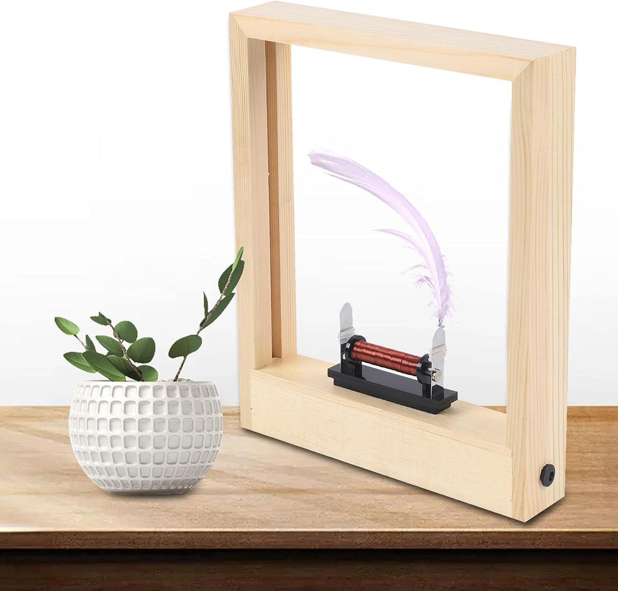 Wood Slow Motion Frame Optical Motion Slow Time Photo Frame Decor LED Optical Illusion Sculpture Photo Frame Wall Desktop Decoration - Build Your Ideas