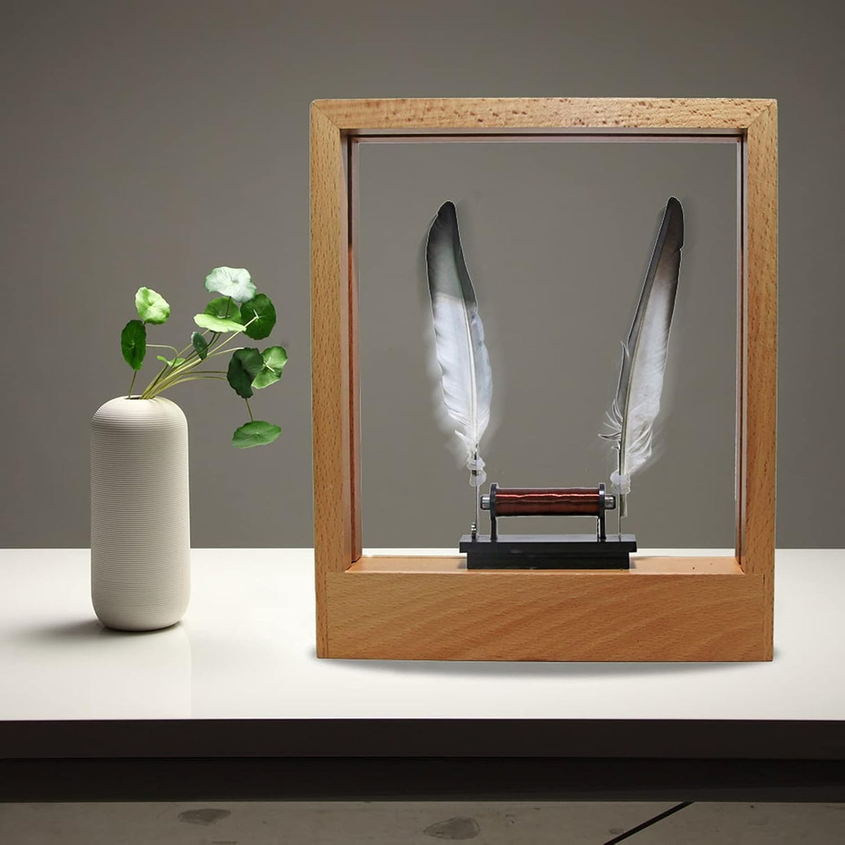Wood Slow Motion Frame Optical Motion Slow Time Photo Frame Decor LED Optical Illusion Sculpture Photo Frame Wall Desktop Decoration - Build Your Ideas